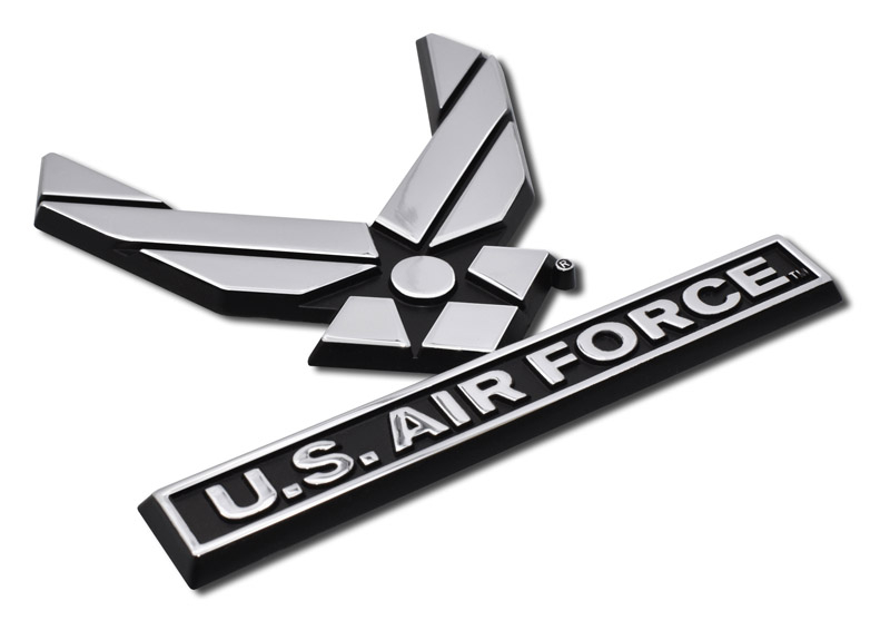 Elektroplate Retired Air Force Shield Chrome Auto Emblem 